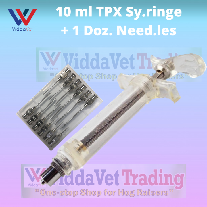 10 ML TPX Heavy Duty Syringe Free 1 Dozen Assorted Stainless Needles