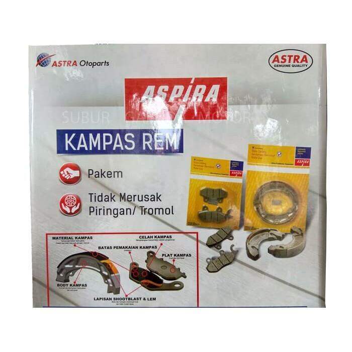 Kampas Rem Set Pcs Depan Belakang Merek Aspira Motor Honda Supra X