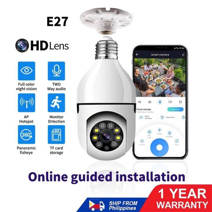 Cctv Bulb Camera Wifi Mp Hd Panoramic Wireless Connect To