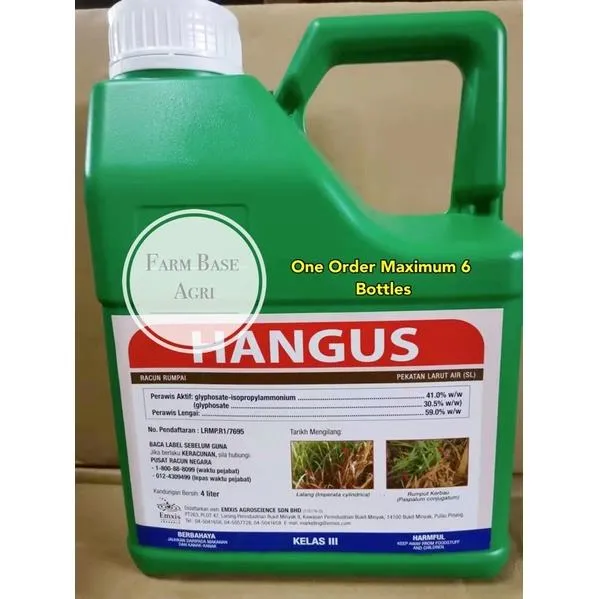 Hot 4L HANGUS Glyphosate 41 Racun Rumput Rumpai Lalang Lazada