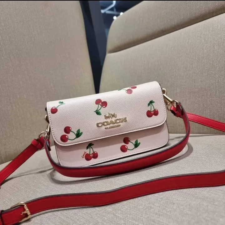 Guaranteed Authentic Coach Brynn Shoulder Bag With Cherry Print CA530