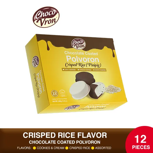 Chocovron Crisped Rice Pinipig Chocolate Coated Polvoron By 12