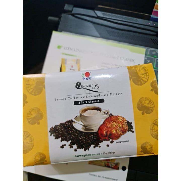 DXN Lingzhi Coffee 3 In 1 Classic Lite Box 10 Sachets X 21g Lazada PH