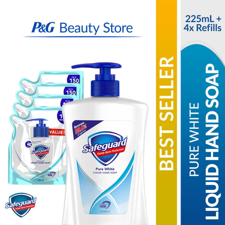 Safeguard Pure White Liquid Hand Wash 225ml 4x Refills Lazada PH