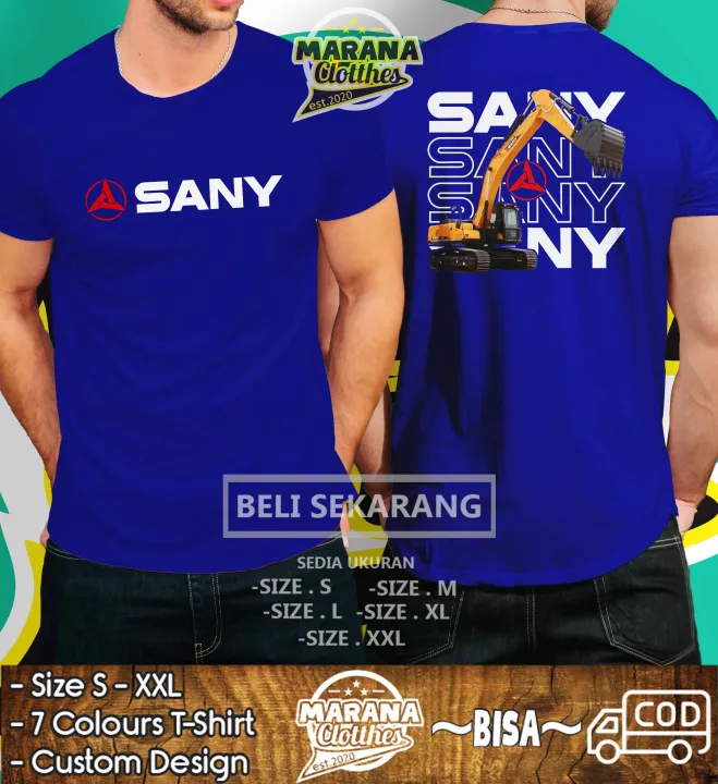 Kaos Excavator SANY SY365 Operator Alat Berat Streetwear Baju Distro