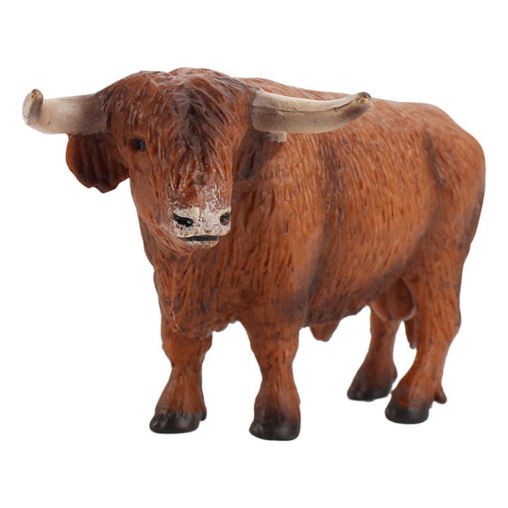 Highland Cow Figurine Realistic Cattle Mini Highland Cow Statue Cute