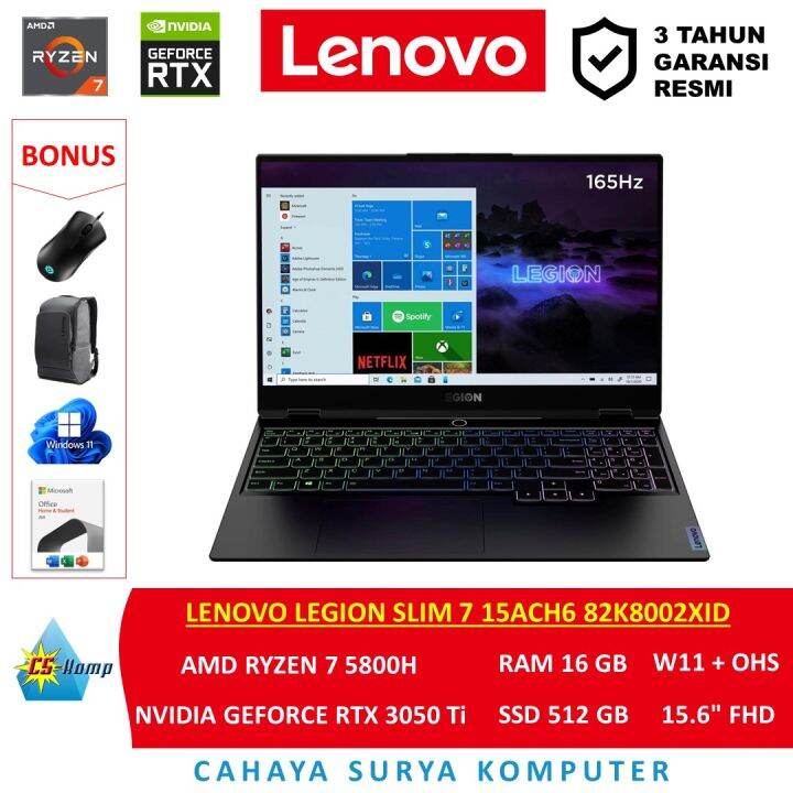 Laptop Lenovo Legion Slim 7 15ACH6 82K8002XID AMD Ryzen 7 5800H RAM