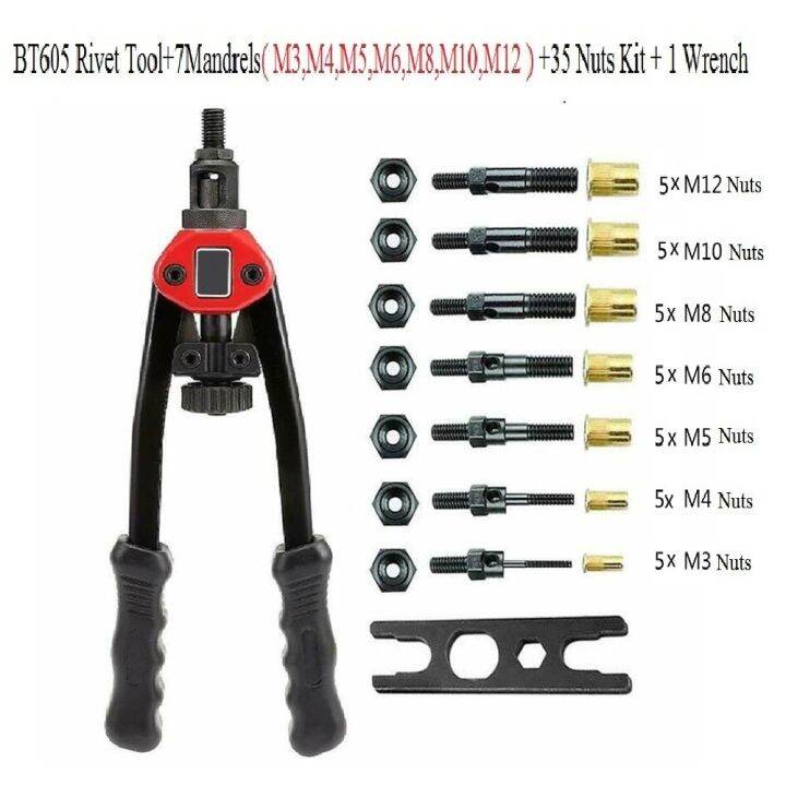 Riveting Tool Kit Rivet Nuts Thread Setting Tool Nutsert M3 M4 M5 M6 M8