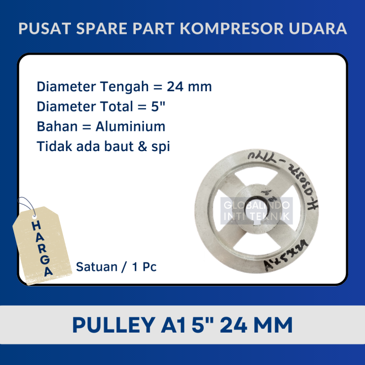 Puli Pully Pulley Dinamo Mesin Penggerak Kompresor Angin Aluminium A1 5