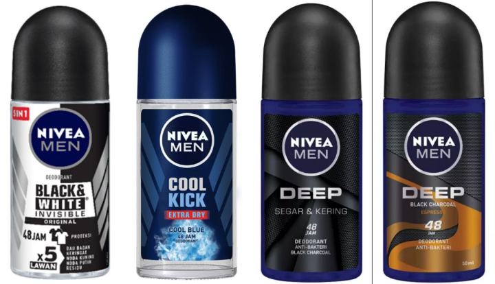 Nivea Men Deodorant Roll On 50 ML Deep Espresso Cool Kick Black