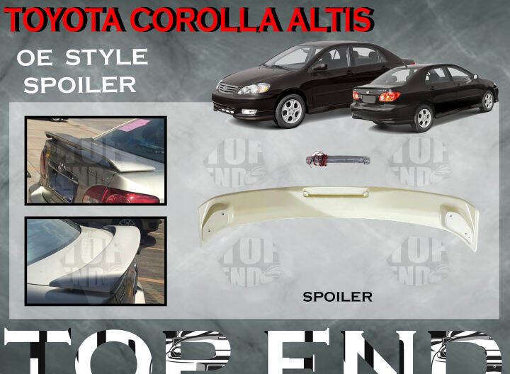 Toyota Corolla Altis Rear Trunk Spoiler With Led Abs