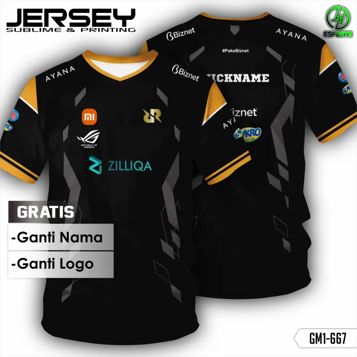 Jersey Game Jersey Gaming Baju Game Esport Team RRQ MPL S9 MOBILE