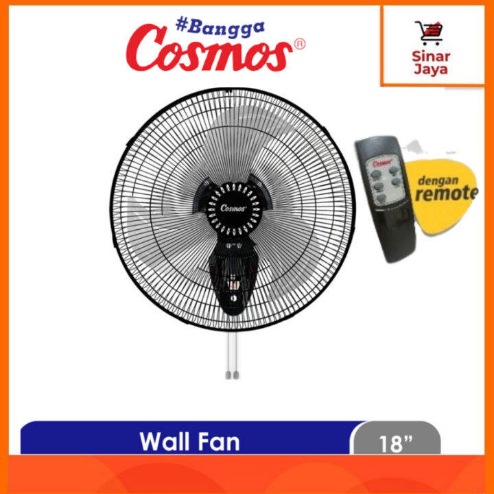 COSMOS WIF 1803 PSR Wallfan Besi Remote 18 Inci Kipas Angin Dinding