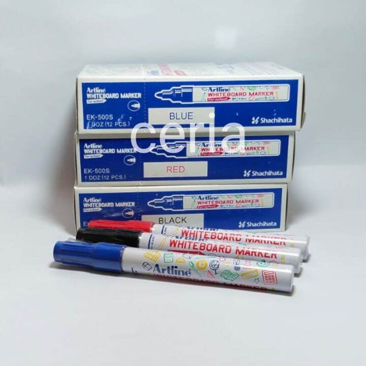 Artline Spidol Whiteboard Spidol Papan Tulis Warna Hitam Biru Merah