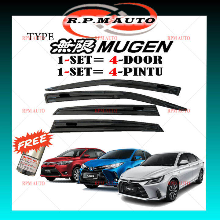 Pcs Air Press Vios Window Tingkap Kereta Door Visor Mugen Move