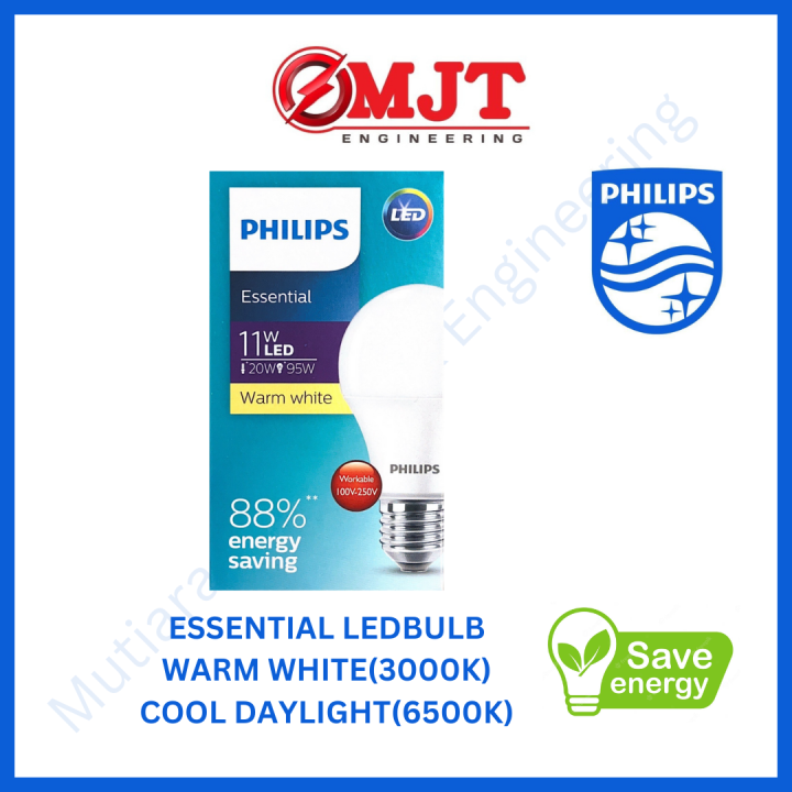 PHILIPS Essential LED Bulbs E27 SAVE ENERGY Lazada