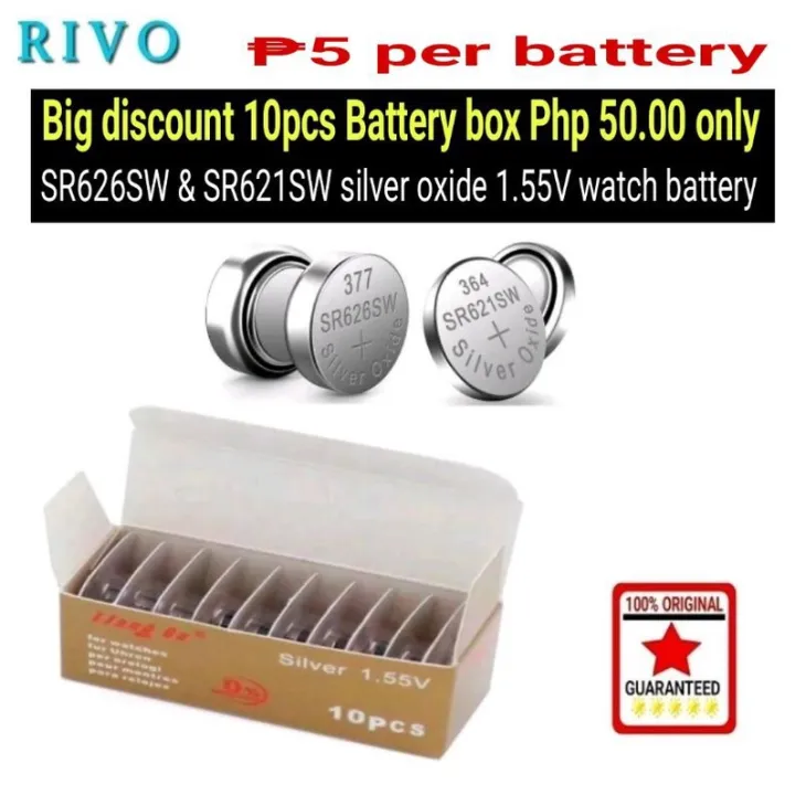 Ang Mainit Na Benta Box Of Pcs Watch Battery Sr Sw Sr Sw Silver