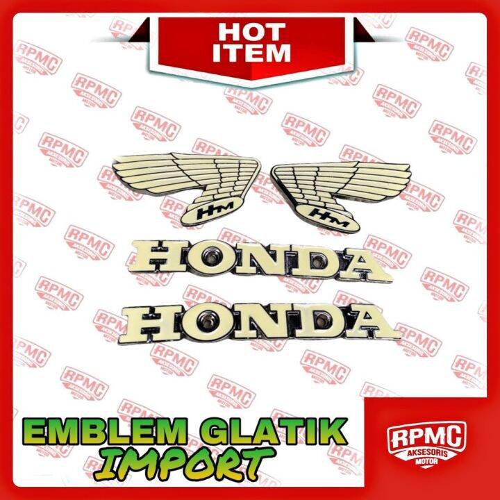 EMBLEM TANGKI CB 100 GELATIK IMPORT TAIWAN EMBLEM SAYAP TANGKO CB100