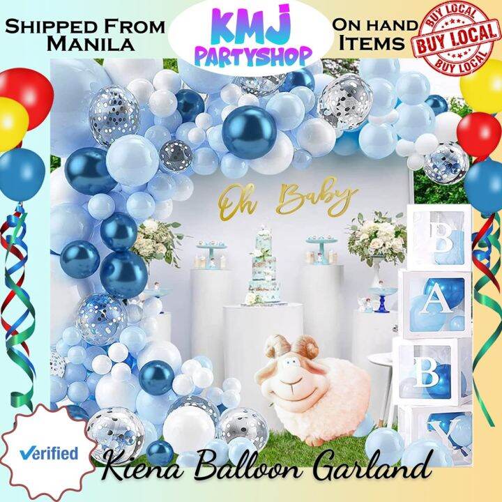 Kiena Balloon Blue Balloons Garland Arch Kit Pcs Baby Blue