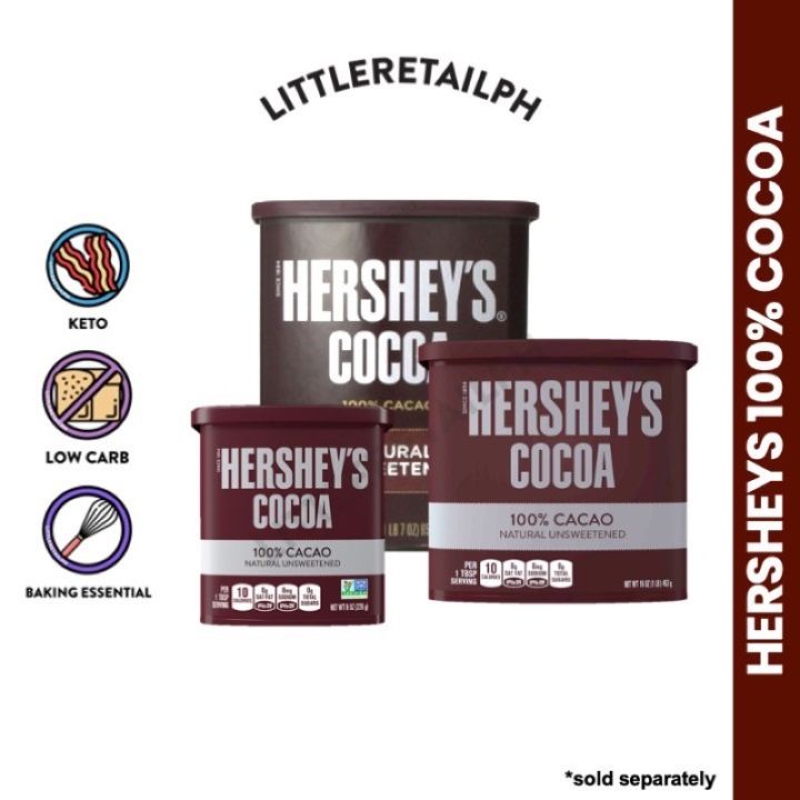 HERSHEYS COCOA 100 CACAO NATURAL UNSWEETENED 226G Lazada PH