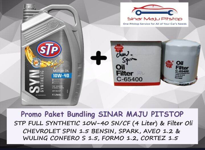 Paket Bundling Oli Stp Sae W Api Sn Cf Original Liter Filter