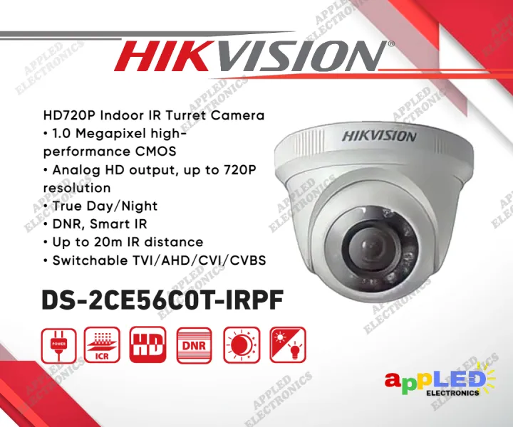 Hikvision Ds Ce C T Irpf Mp P Dome Analog Infrared Cctv Camera