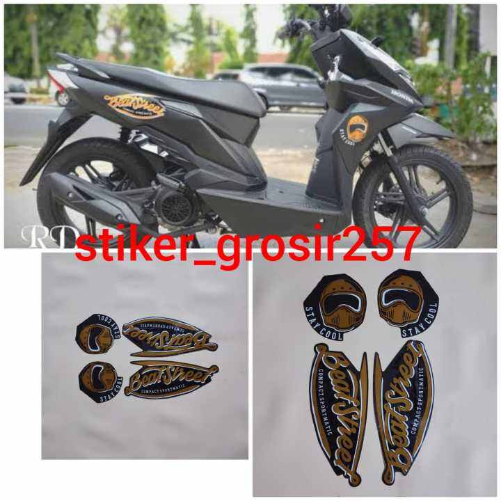 Stiker Striping Lis Body Beat Street Fi Hitam Doff Standar