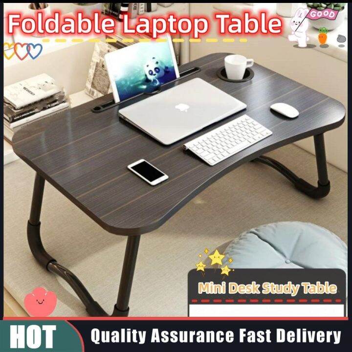 Foldable Wooden Bed Table Portable Computer Laptop Office Desk 6040