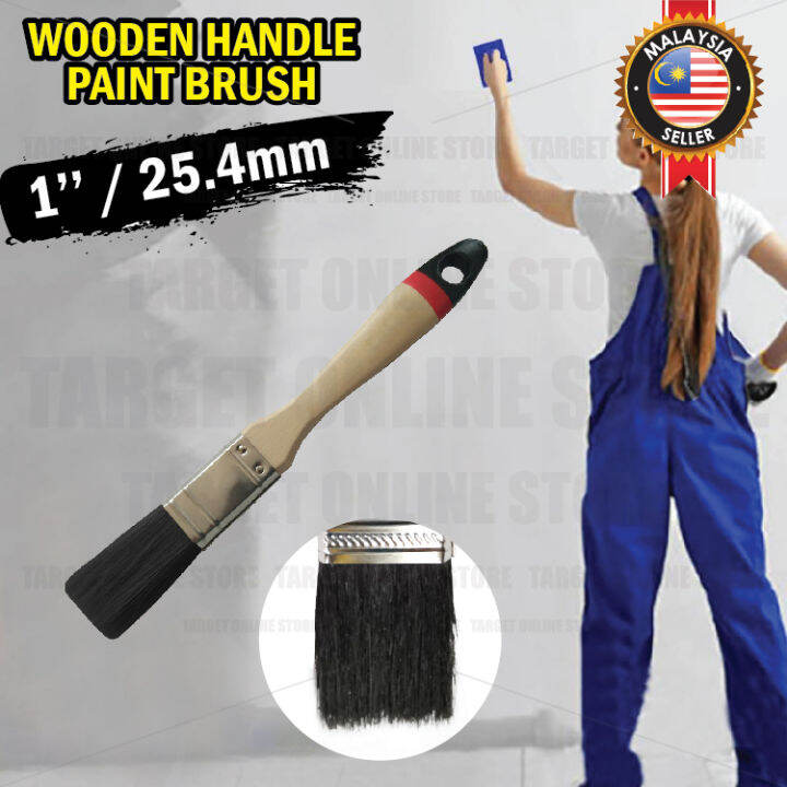 Wooden Handle Paint Brush Pure Bristle Wall Painting Lazada