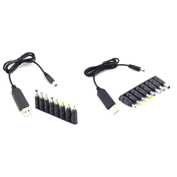 USB Power Boost Cable USB To DC Boost Converter Cable With 8 DC Head