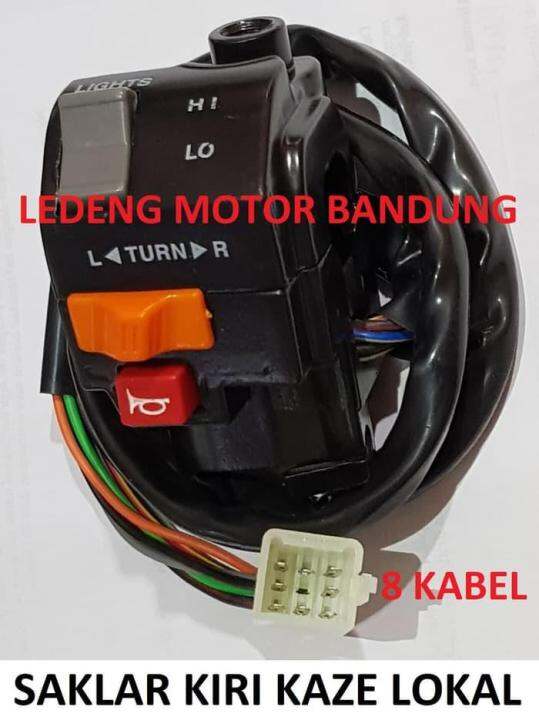 Saklar Kiri Kaze Kawasaki 8 Kabel Switch Tombol Klakson Sen Lampu Dim