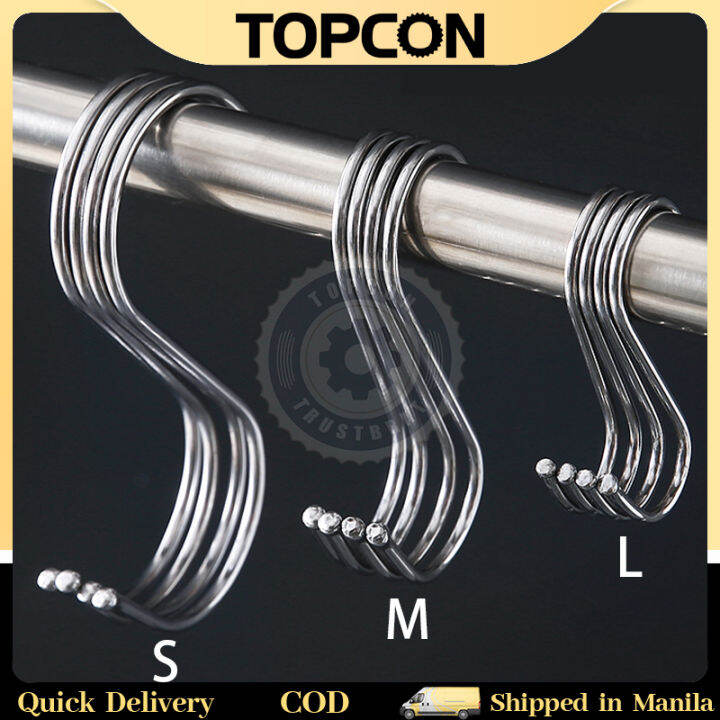 Multi Purpose Stainless Steel S Hook Round Tube Hook Clothing Display S