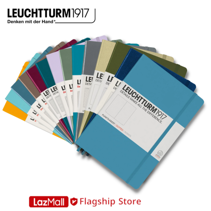 Leuchtturm 1917 Medium A5 Hardcover Ruled Dotted Plain Notebook