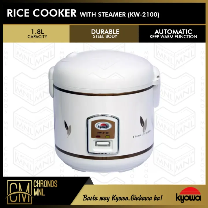 Chronos Kyowa Kw Rice Jar With Steamer L Capacity White