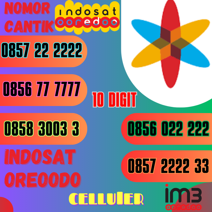 Nomor Cantik Indosat Ooredoo IM3 Super Cantik Kartu Prabayar 10 Digit