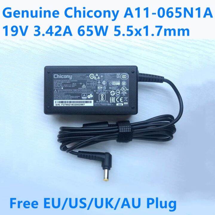 ของแท19V 3 42A 65W Chicony A11 065N1A CPA09 A065N1 AC Power Adapter