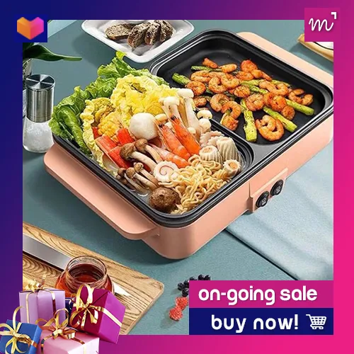 Mini Multifunction Electric Hot Pot And Grill In Korean Style