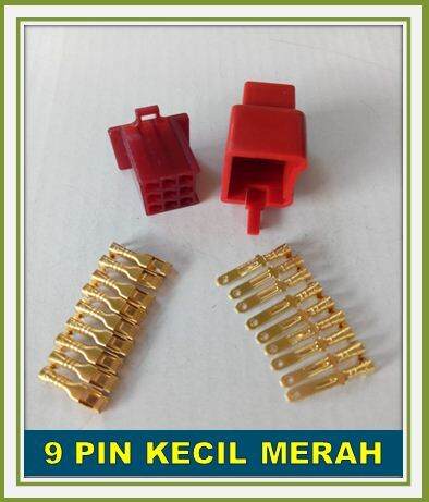 SOKET 9 PIN SKUN KECIL MERAH SOCKET KABEL 9 PIN SKUN KECIL KONEKTOR