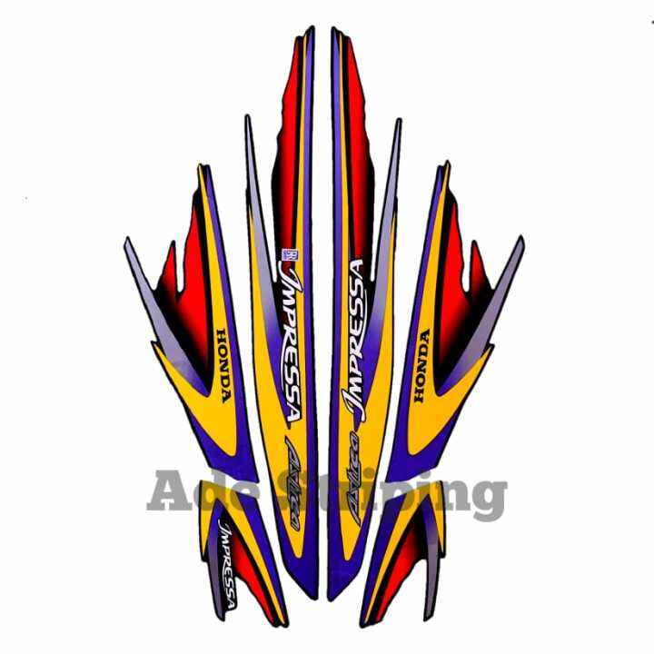 Stiker Striping Lis Body Motor Honda Astrea Impressa Merah Standar