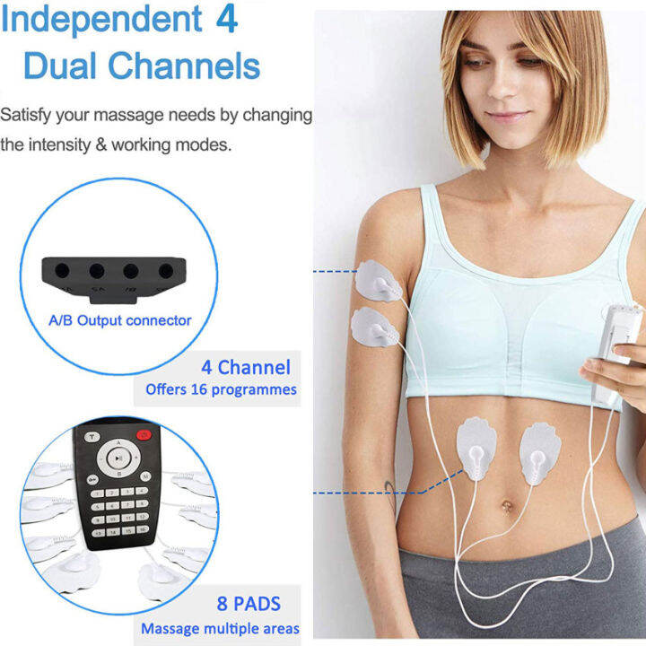 16 Modes EMS Eletric Compex Muscle Stimulator Electrodes Pulse