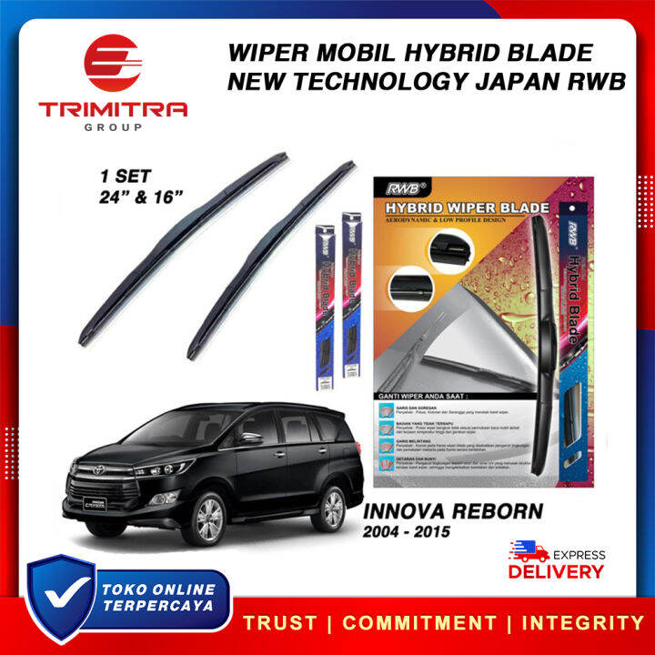 Wiper Mobil Innova Reborn Karet Wiper Zenix Frameless Hybrid Blade RWB