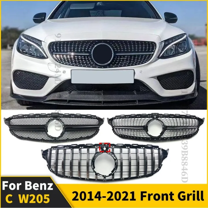 GT GTR Diamond Front Inlet Grille Bumper Grill Mesh For Mercedes W205