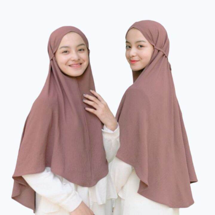 Bergo Crinckle Airflow Jumbo Size Xl Jilbab Maryam Jumbo Hijab Jumbo