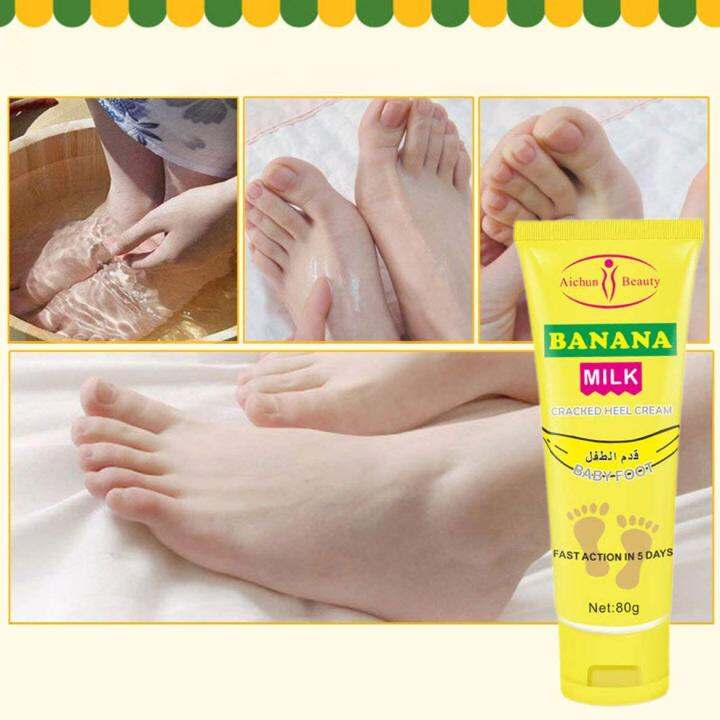 BANANA MILK BABY FOOT HEEL CRACKED CREAM WHITENING REPAIR KALYO REMOVAL