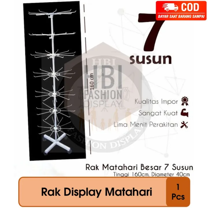 Rak Display Putar Matahari 7 Susun Gantungan Aksesoris Display Lazada