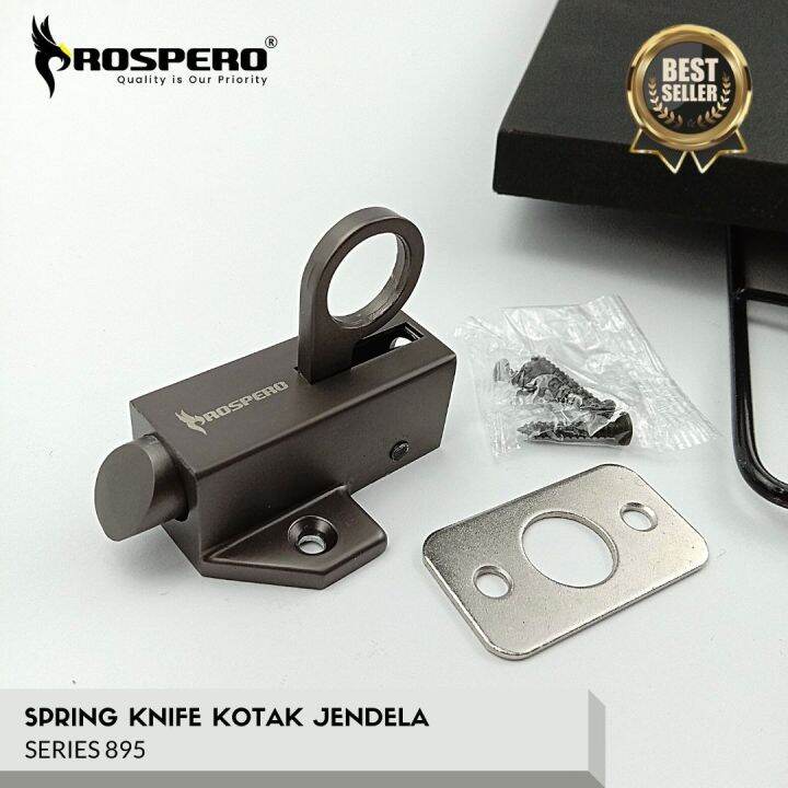 Grendel Spring Knife Kotak Hitam Kunci Jendela Prospero Jumbo