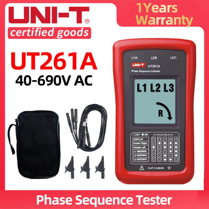 UNI T UT261A UT261B Phase Sequence Tester Missing Phase Meter Motor