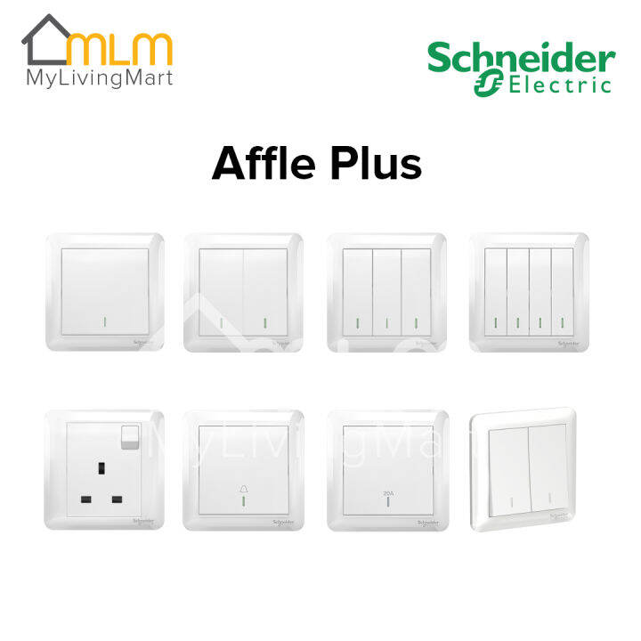 Schneider Affle Plus New Design 1G 2G 3G 4G 20A Double Pole Switches