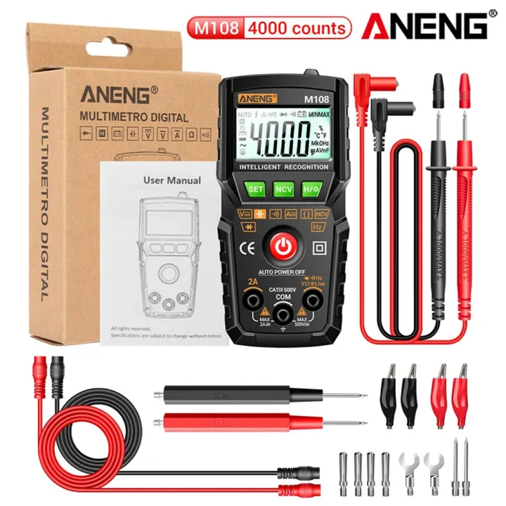 ANENG M108 MIni Digital Multimeter 4000 Count AC DC Electrical