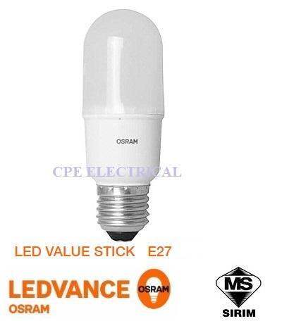 OSRAM LED VALUE STICK BULB 12W E27 220 240V SIRIM 4000K COOL WHITE